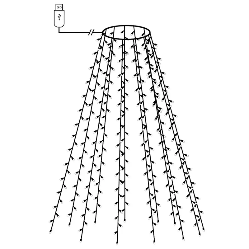 Guirlande lumineuse pour sapin de Noël 180 cm décoration intérieure extérieure 180 LED économique en PVC bleu 02_0046773