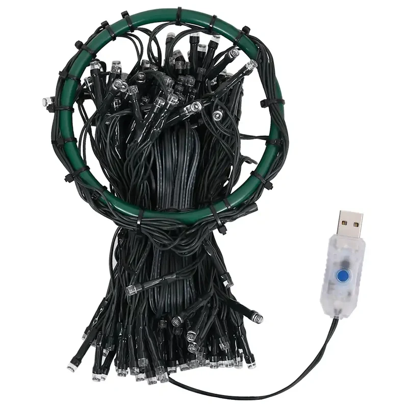 Guirlande lumineuse pour sapin de Noël 180 cm décoration intérieure extérieure 180 LED économique en PVC bleu 02_0046773