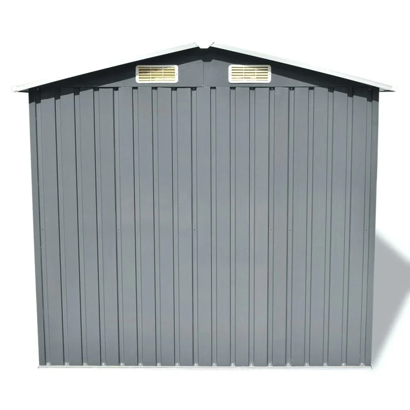 Abri de jardin cabane cabanon maison de stockage remise extérieur hangar outils robuste métal 204 x 132 x 186 cm gris 02_0022388