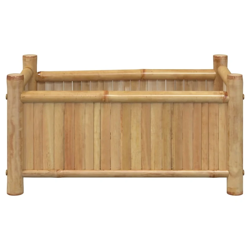 Jardinière bac lit surélevé plantes fleurs terrasse jardin 50 x 30 x 25 cm bambou marron 02_0037624