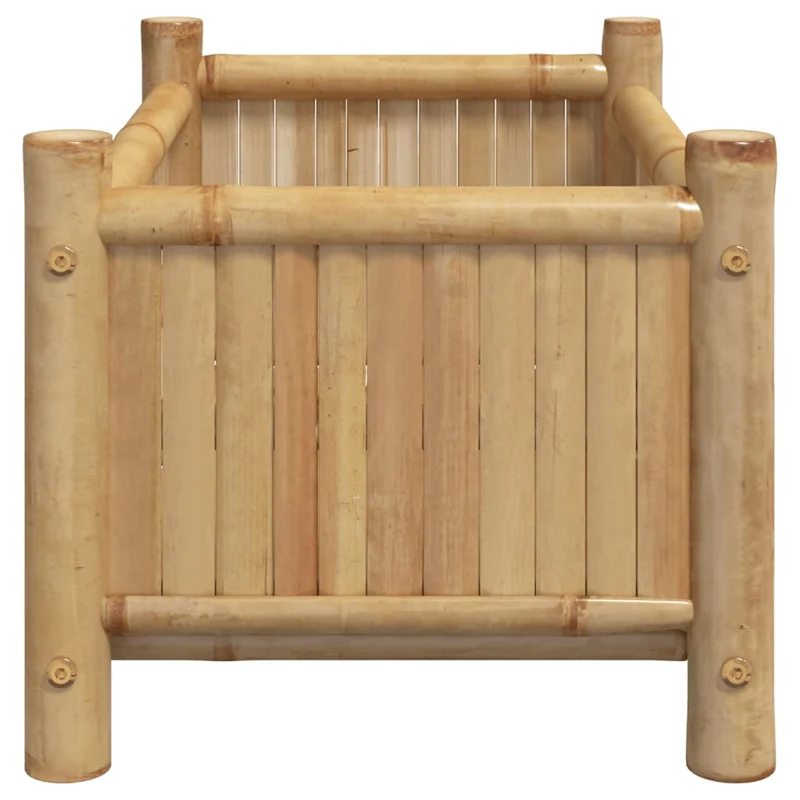 Jardinière bac lit surélevé plantes fleurs terrasse jardin 50 x 30 x 25 cm bambou marron 02_0037624