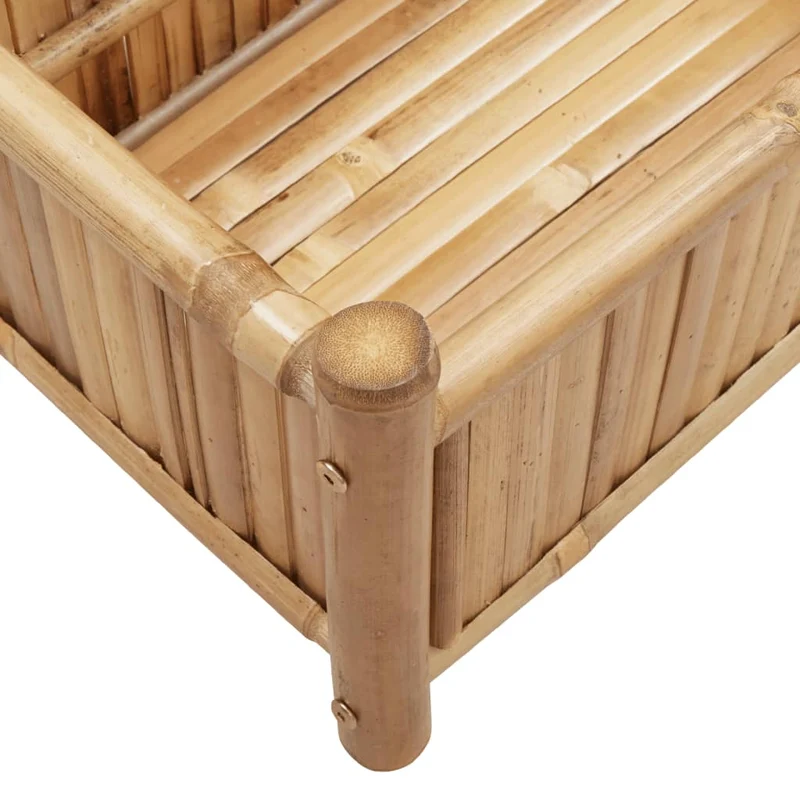 Jardinière bac lit surélevé plantes fleurs terrasse jardin 50 x 30 x 25 cm bambou marron 02_0037624