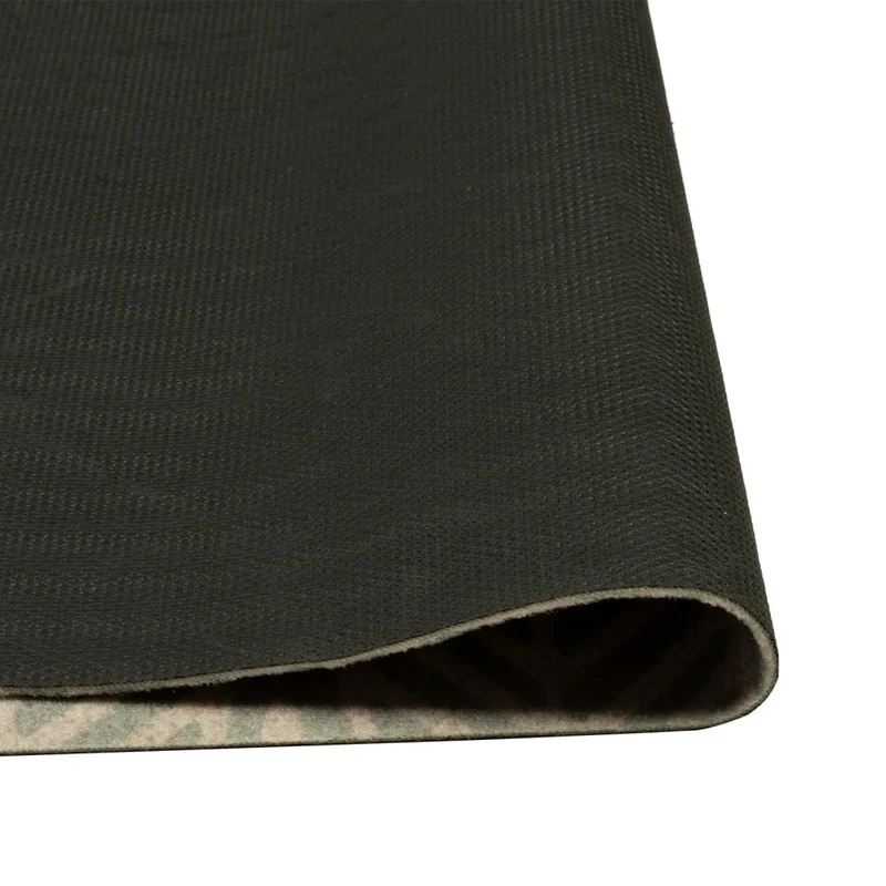 Tapis de cuisine lavable impression feuilles 180 x 60 cm antidérapant confortable design moderne en velours vert 02_0056472