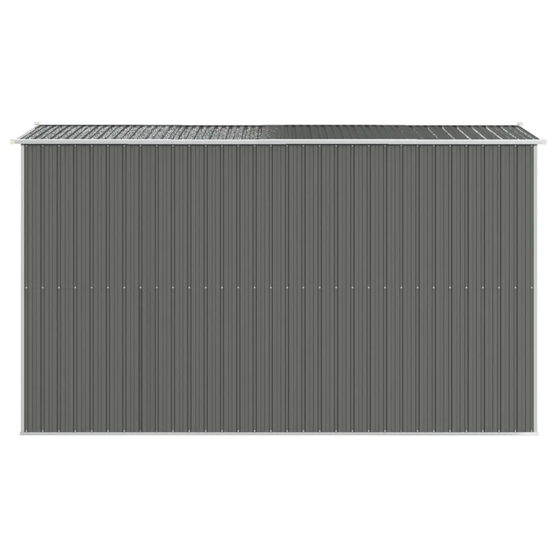 Abri de jardin cabane cabanon maison de stockage remise extérieur hangar outils robuste clair 192 x 357 x 223 cm acier galvanisé gris 02_0022257