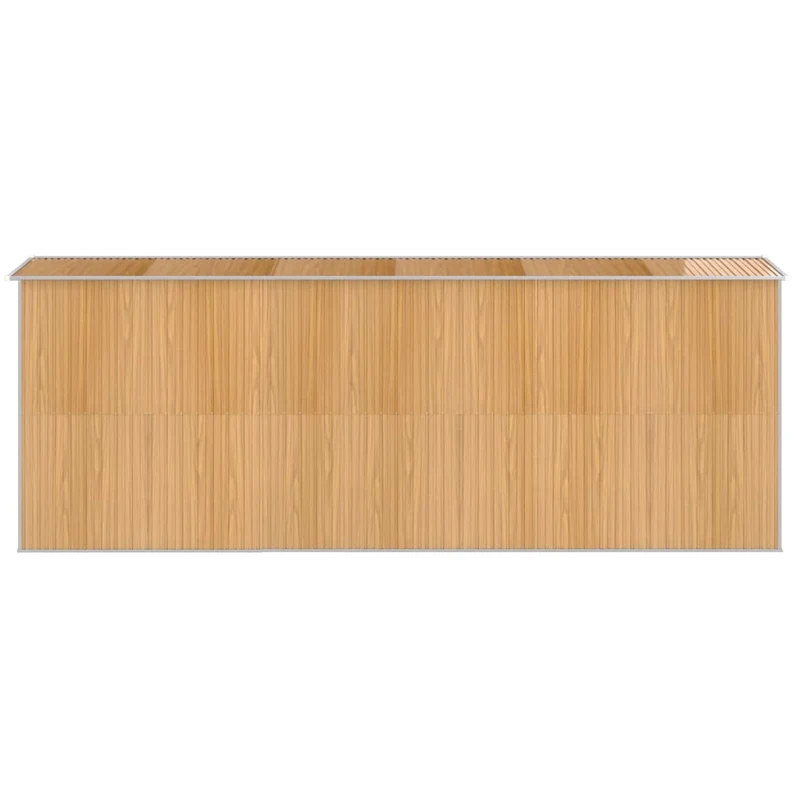 Abri de jardin cabane cabanon maison de stockage remise extérieur hangar outils robuste clair 192 x 523 x 223 cm acier galvanisé marron 02_0022306