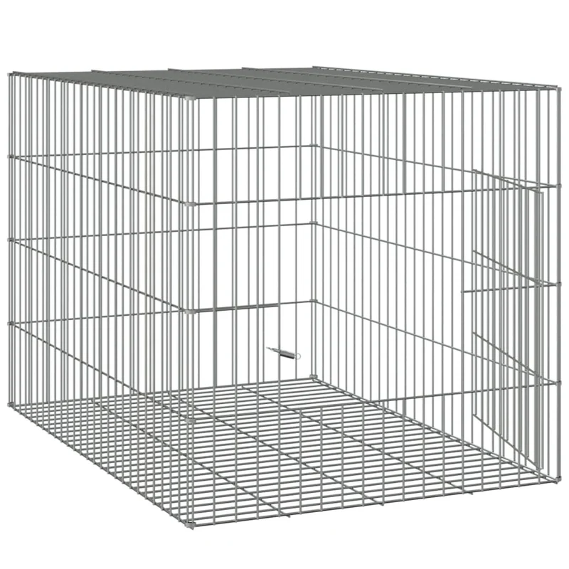 Cage à lapin 78 x 54 x 54 cm Fer galvanisé Argent 02_0041694