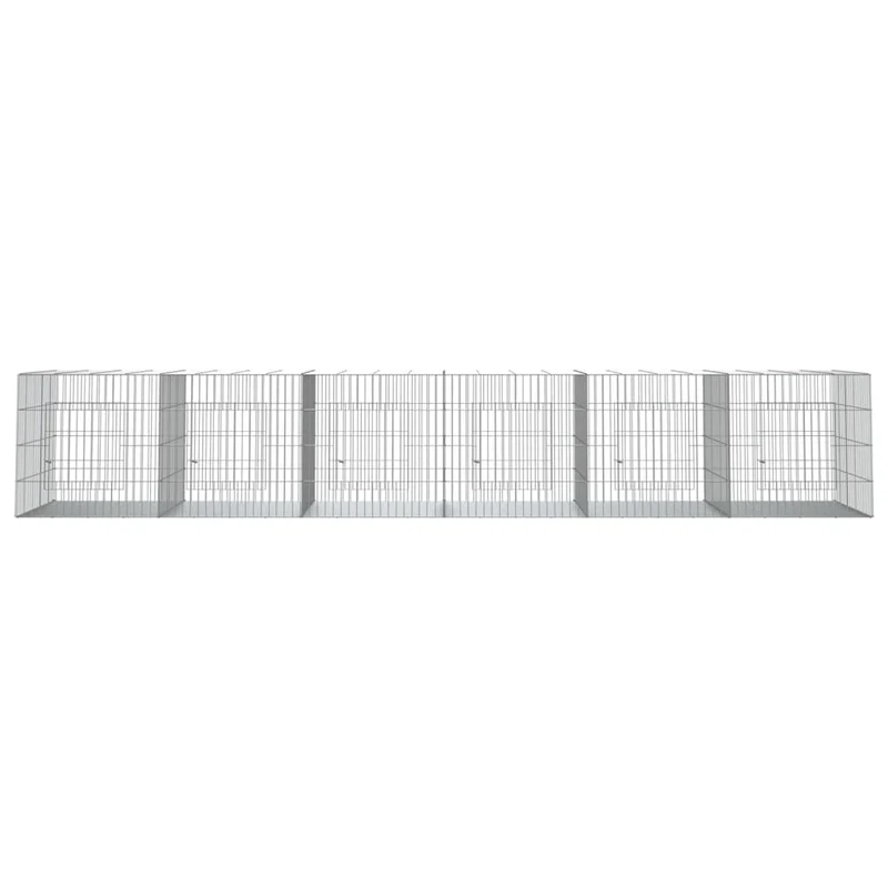 Cage à lapin 6 panneaux 327 x 79 x 54 cm Fer galvanisé Argent 02_0041693