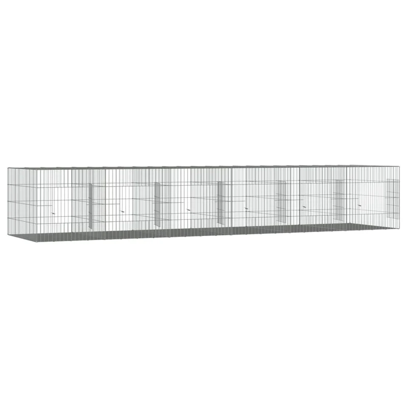 Cage à lapin 6 panneaux 327 x 79 x 54 cm Fer galvanisé Argent 02_0041693