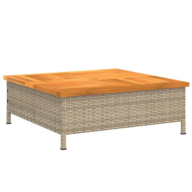 Couvercle de base de parasol polyvalent table basse jardin 70 x 70 x 25 cm en résine tressée beige 02_0047446