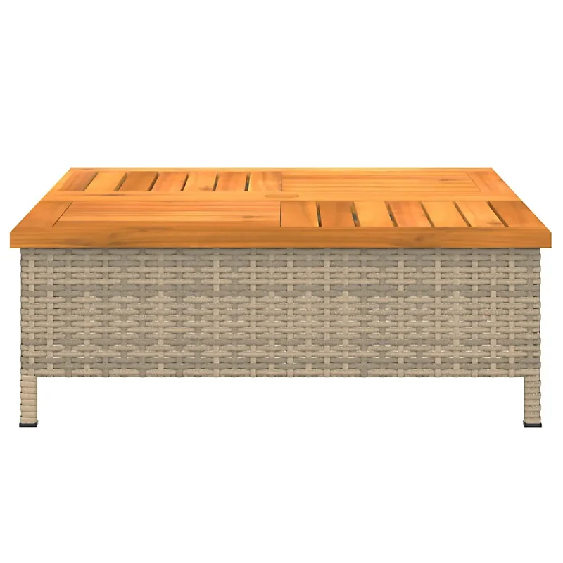 Couvercle de base de parasol polyvalent table basse jardin 70 x 70 x 25 cm en résine tressée beige 02_0047446