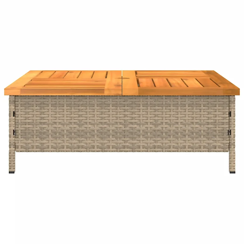 Couvercle de base de parasol polyvalent table basse jardin 70 x 70 x 25 cm en résine tressée beige 02_0047446