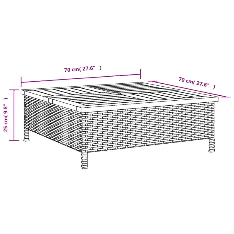 Couvercle de base de parasol polyvalent table basse jardin 70 x 70 x 25 cm en résine tressée beige 02_0047446