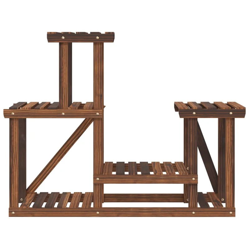 Support à fleurs vintage élégant sur balcon salon 90 x 25 x 73 cm en bois de sapin marron 02_0047375