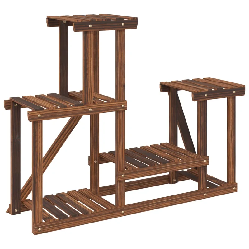 Support à fleurs vintage élégant sur balcon salon 90 x 25 x 73 cm en bois de sapin marron 02_0047375