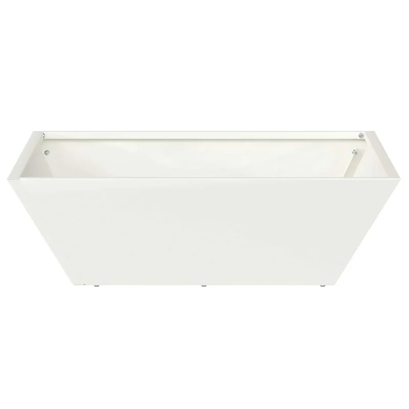 Lot de 5 cache-pots de jardin trapézoïdaux modernes 50 x 50 x 15 cm en métal blanc 02_0052385