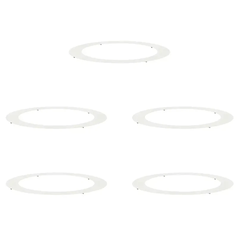 Lot de 5 anneaux d'arbre plats décoratifs 120 x 120 cm protection racines jardin design moderne en acier blanc 02_0052344