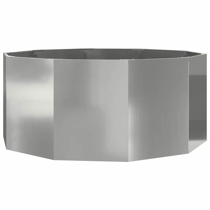 Jardinière ronde pratique extérieur 120 x 120 x 50 cm ambiance moderne en acier galvanisé argent 02_0052990