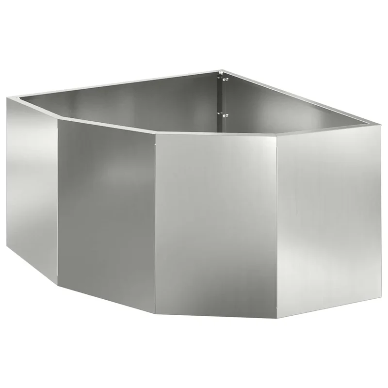 Jardinière d'angle moderne et épurée 60 x 60 x 35 cm en acier galvanisé argent 02_0052885
