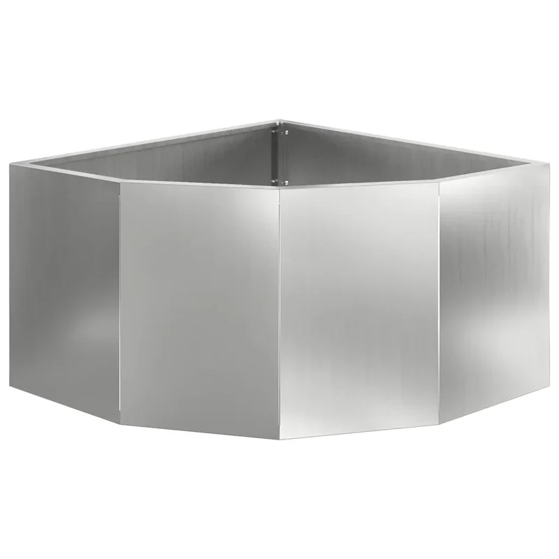 Jardinière d'angle moderne et épurée 60 x 60 x 35 cm en acier galvanisé argent 02_0052885