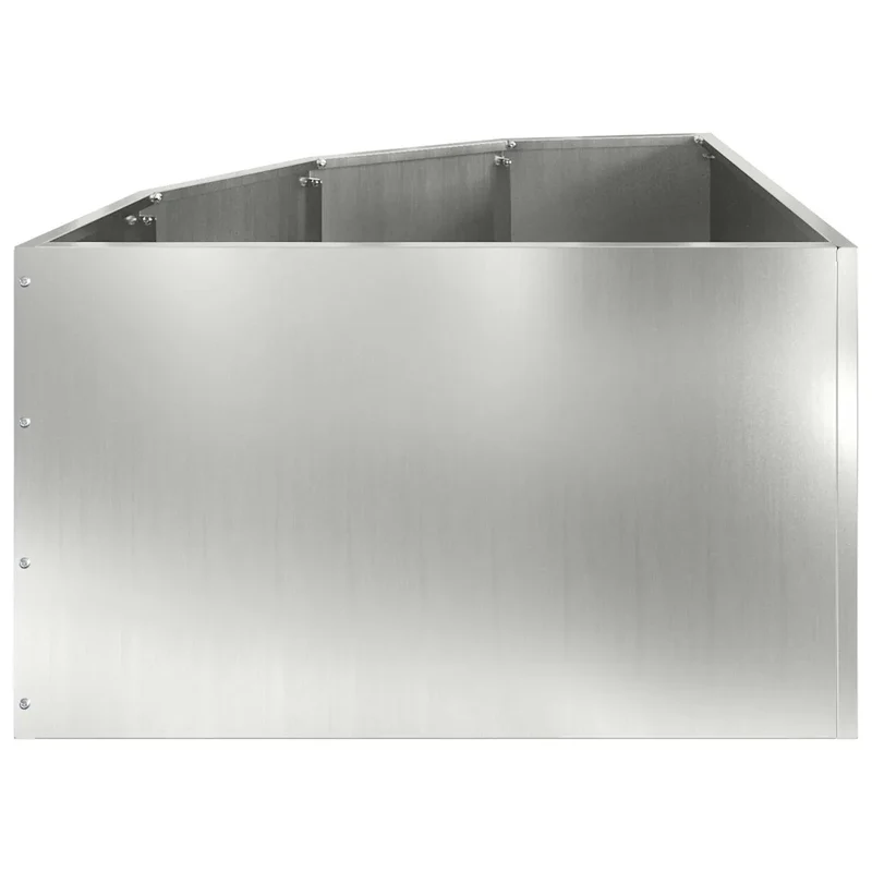 Jardinière d'angle moderne et épurée 60 x 60 x 35 cm en acier galvanisé argent 02_0052885