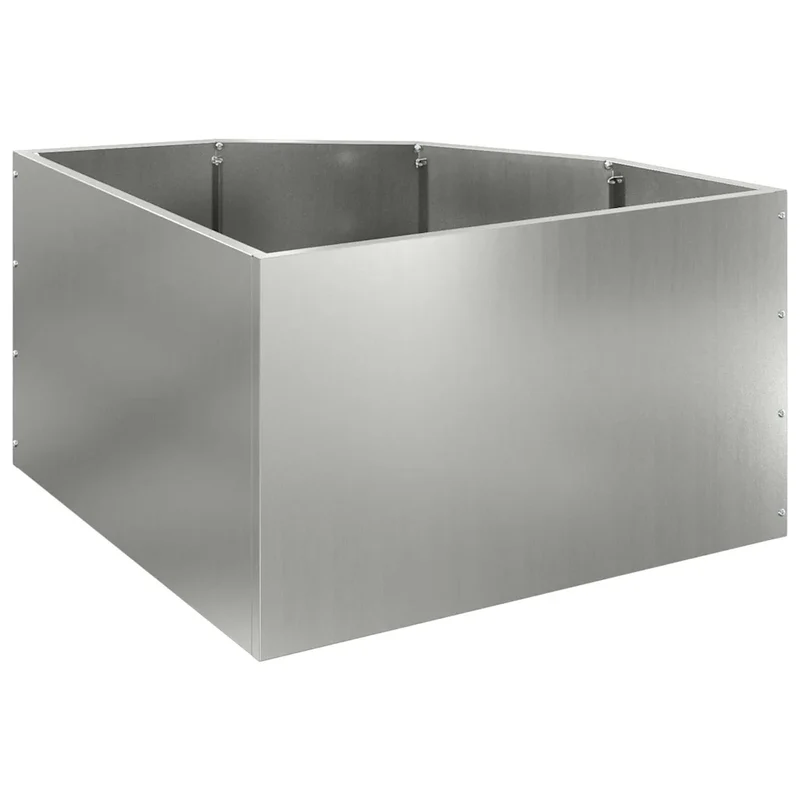Jardinière d'angle moderne et épurée 60 x 60 x 35 cm en acier galvanisé argent 02_0052885