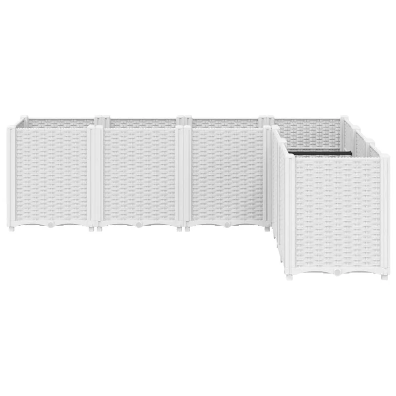 Jardinière bac lit surélevé plantes fleurs terrasse jardin 160 x 120 x 53 cm polypropylène blanc 02_0037454