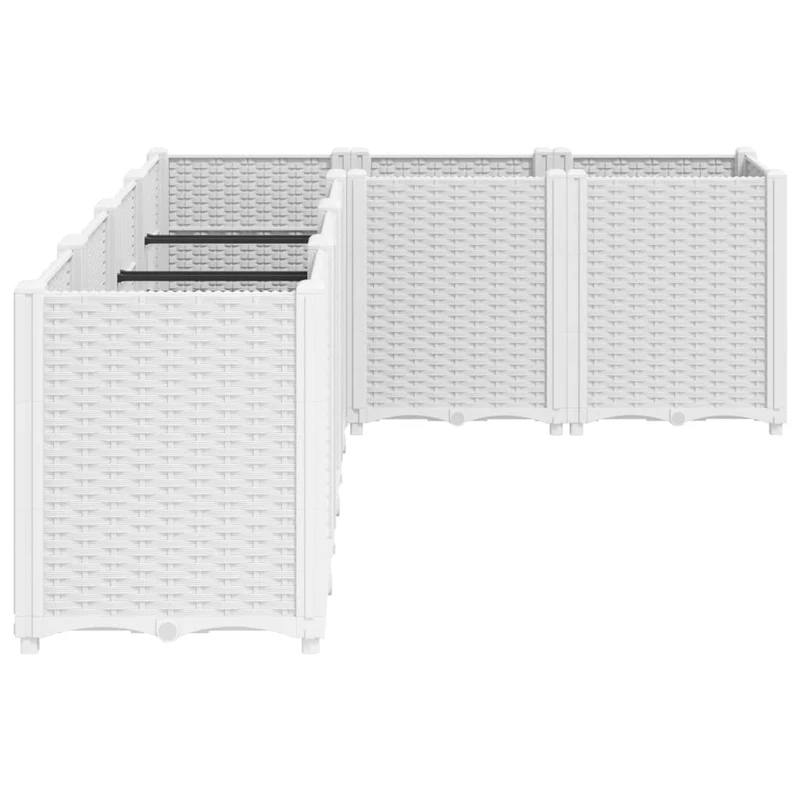Jardinière bac lit surélevé plantes fleurs terrasse jardin 160 x 120 x 53 cm polypropylène blanc 02_0037454