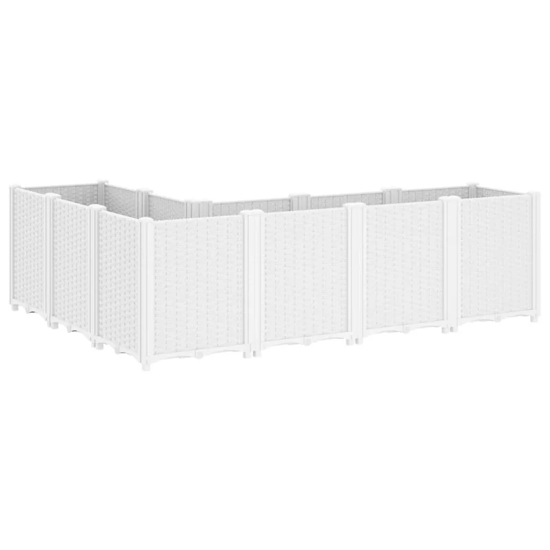 Jardinière bac lit surélevé plantes fleurs terrasse jardin 160 x 120 x 53 cm polypropylène blanc 02_0037454