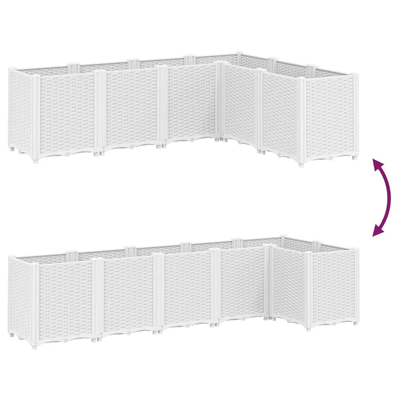 Jardinière bac lit surélevé plantes fleurs terrasse jardin 160 x 120 x 53 cm polypropylène blanc 02_0037454