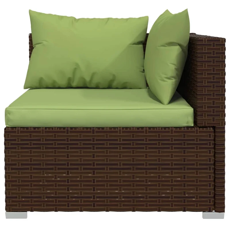 Salon de jardin meuble d'extérieur ensemble de mobilier 10 pièces avec coussins résine tressée marron 02_0015165