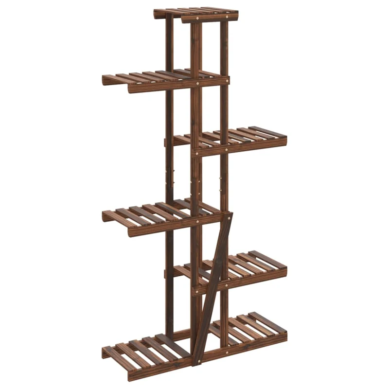Support à fleurs meuble plante 75 x 25 x 140,5 cm bois massif de sapin marron 02_0045216