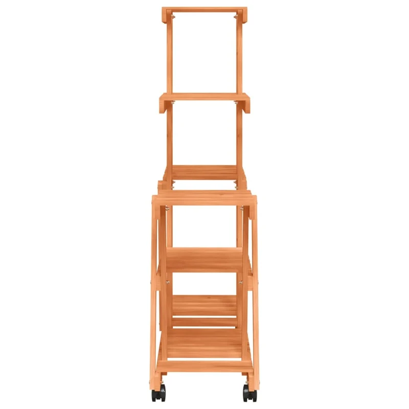 Support à fleurs meuble plante avec roues 95 x 25 x 101 cm bois massif de sapin marron 02_0045232