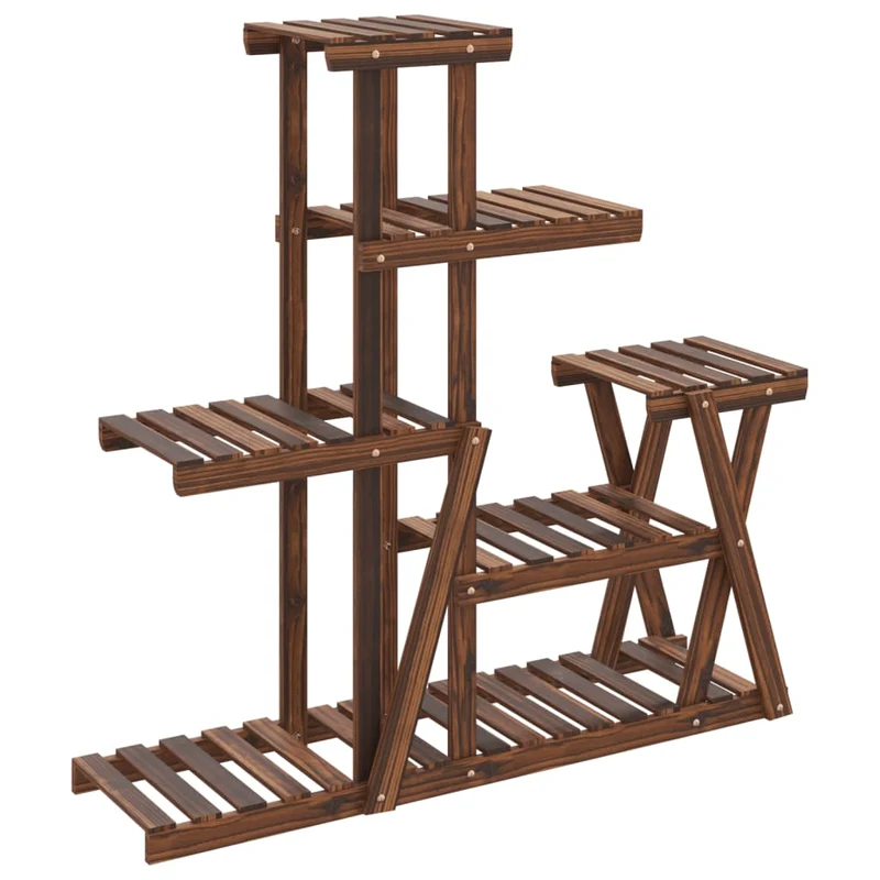 Support à fleurs meuble plante 95 x 25 x 96 cm bois massif de sapin marron 02_0045223