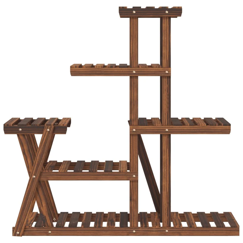 Support à fleurs meuble plante 95 x 25 x 96 cm bois massif de sapin marron 02_0045223