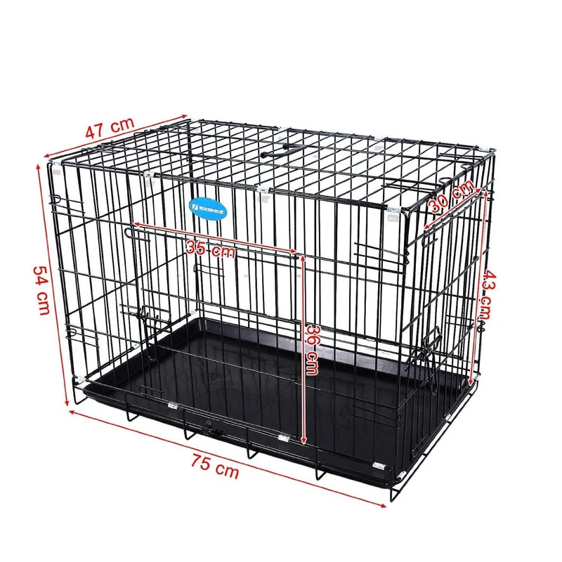 Cage pour chien pliable et transportable noir taille M 75 x 47 x 54 cm 3712013