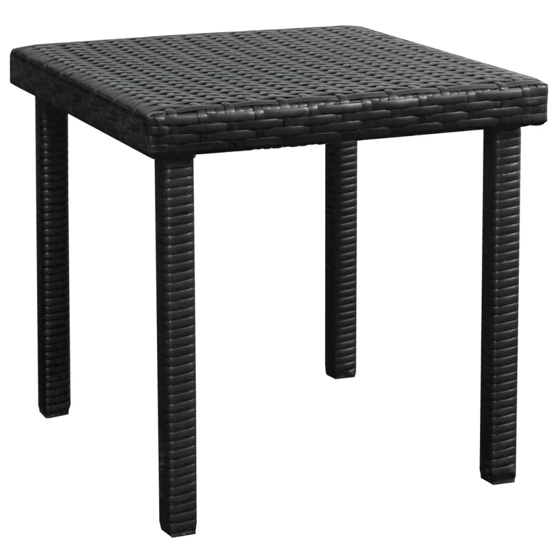 Transat chaise longue bain de soleil lit de jardin terrasse meuble d'extérieur avec coussin et table résine tressée noir 02_0012453