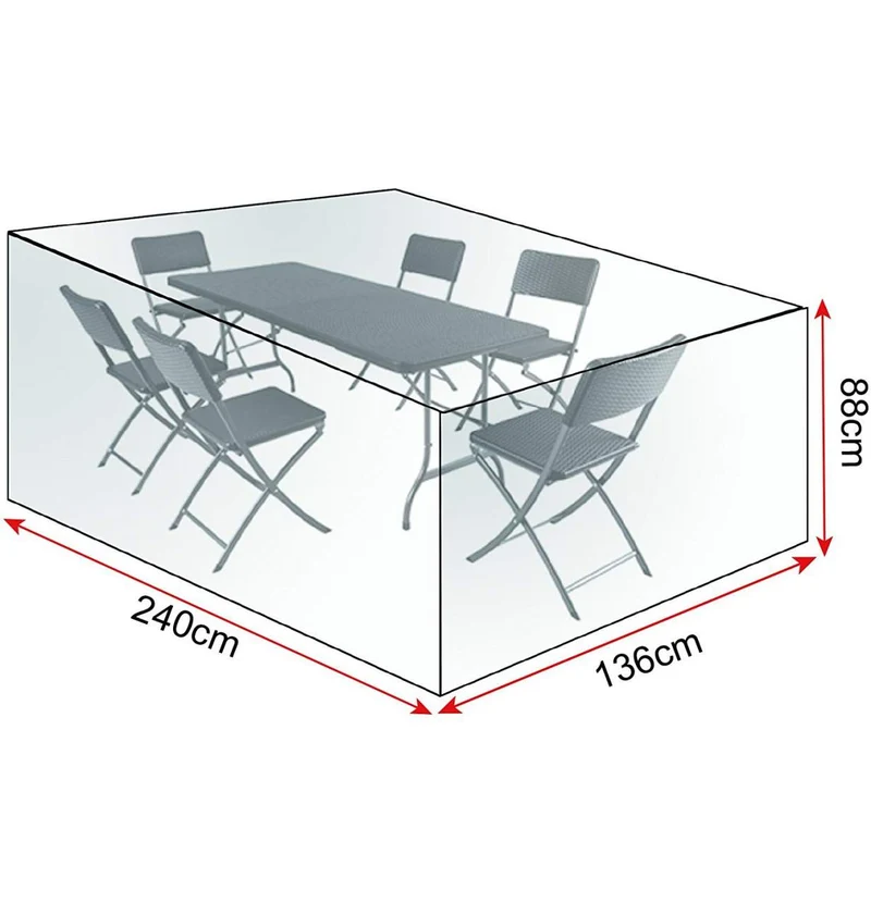 Housse de protection de meubles pour ensembles de meubles de jardin Bâche imperméable en PE, transparente 19_0000972