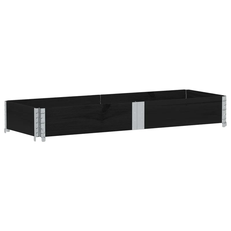 Jardinière bac lit surélevé plantes fleurs terrasse jardin 150 x 50 cm bois massif de pin noir 02_0037439