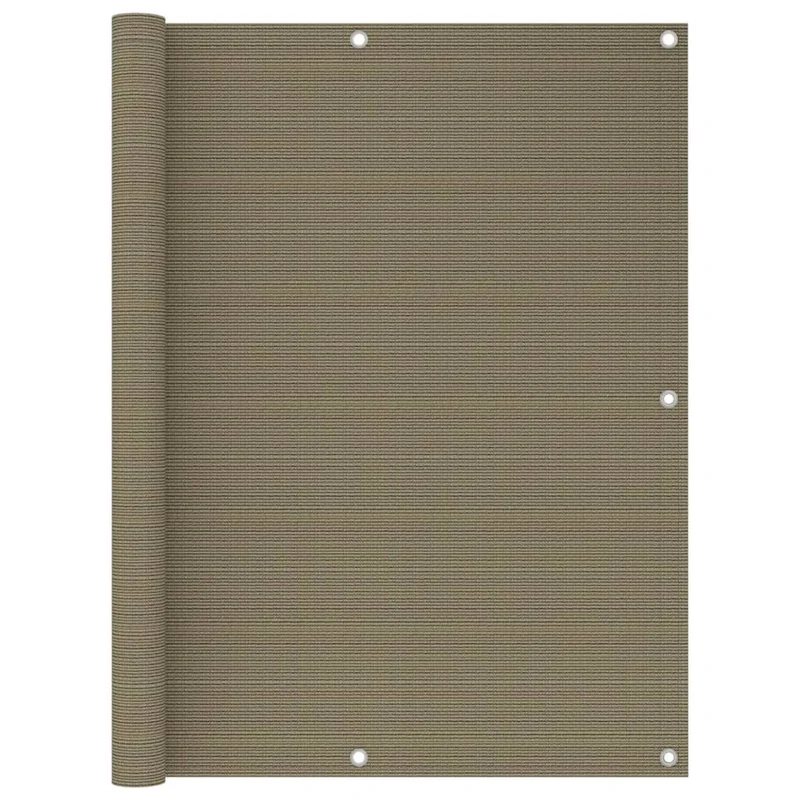 Écran de balcon brise pare vue protection confidentialité taupe 120 x 600 cm PEHD 02_0010377