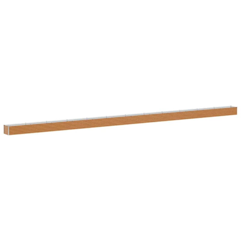 Jardinière surélevée moderne espace extérieur 1164 x 50 x 36 cm design industriel en acier galvanisé marron clair 02_0059038