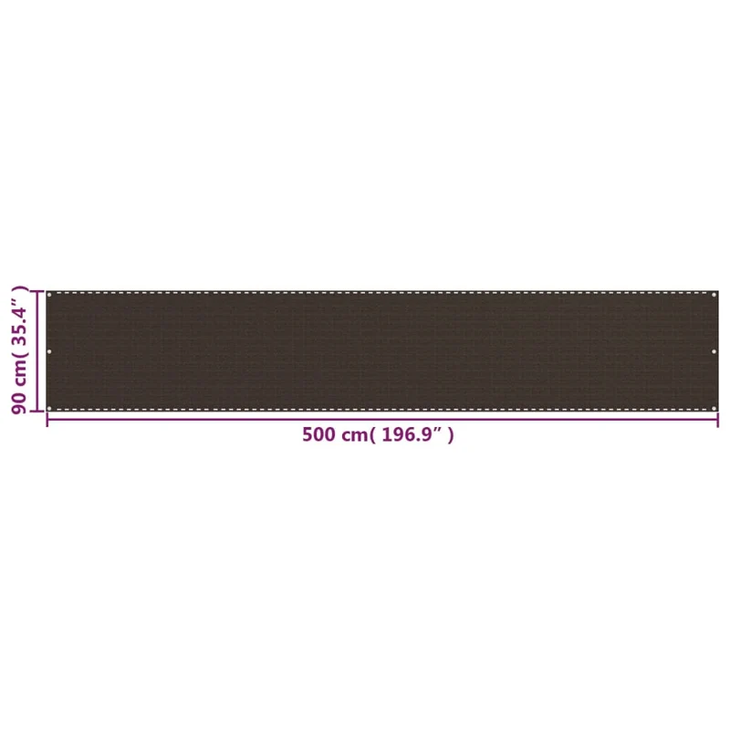 Écran de balcon brise pare vue protection confidentialité marron 90 x 500 cm PEHD 02_0010243