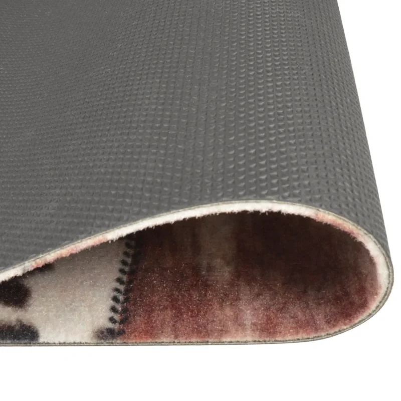 Tapis de cuisine lavable design élégant 60 x 180 cm antidérapant impression peau d'animal en velours beige 02_0046069