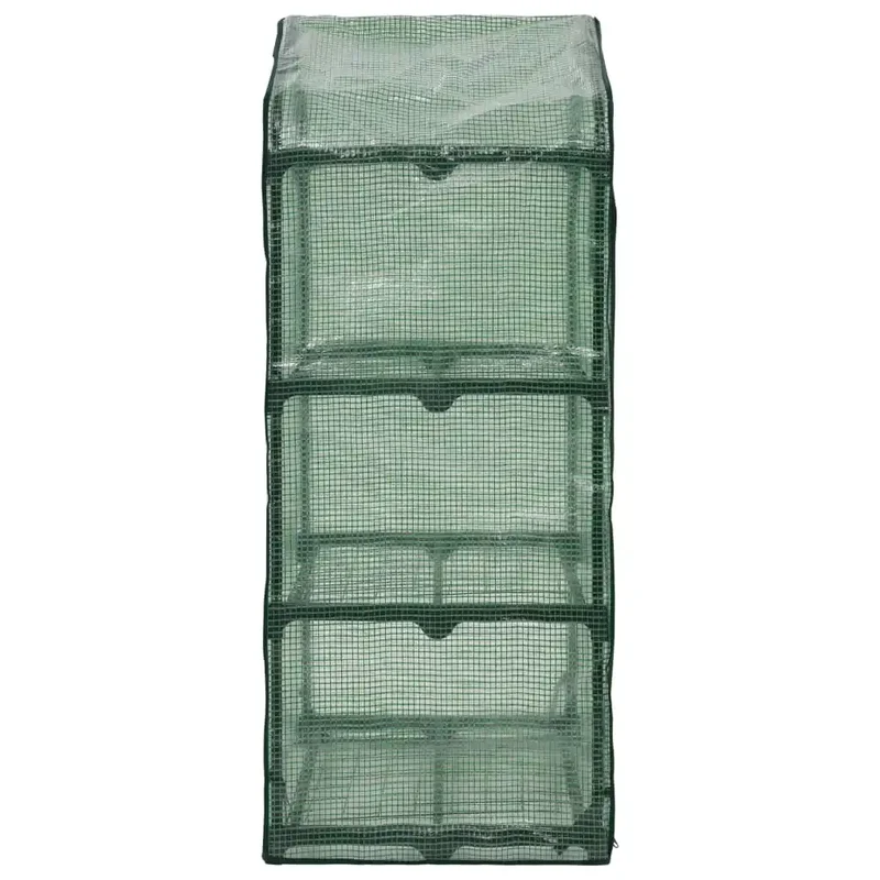 Mini-serre 3 niveaux jardin intérieur 69 x 49 x 125 cm accès facile finition résistante en polyéthylène vert 02_0045930