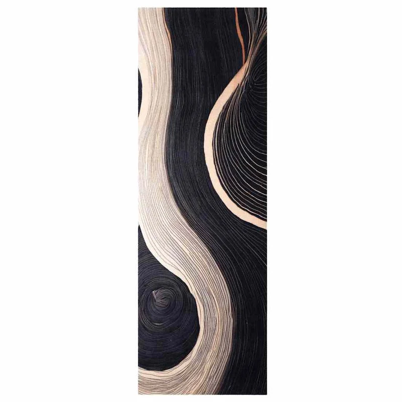 Tapis de cuisine rectangulaire antidérapant 180 x 60 cm en velours noir 02_0058978