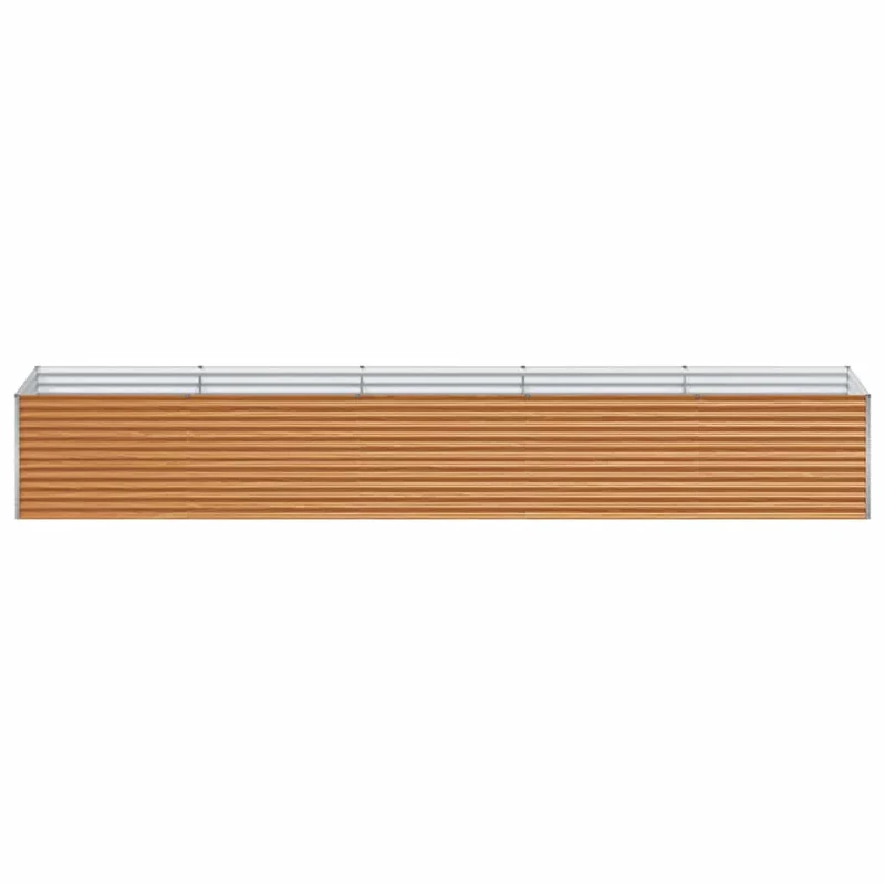 Jardinière surélevée 485 x 100 x 68 cm design industriel extérieur résistance intempéries en acier galvanisé marron clair 02_0059057