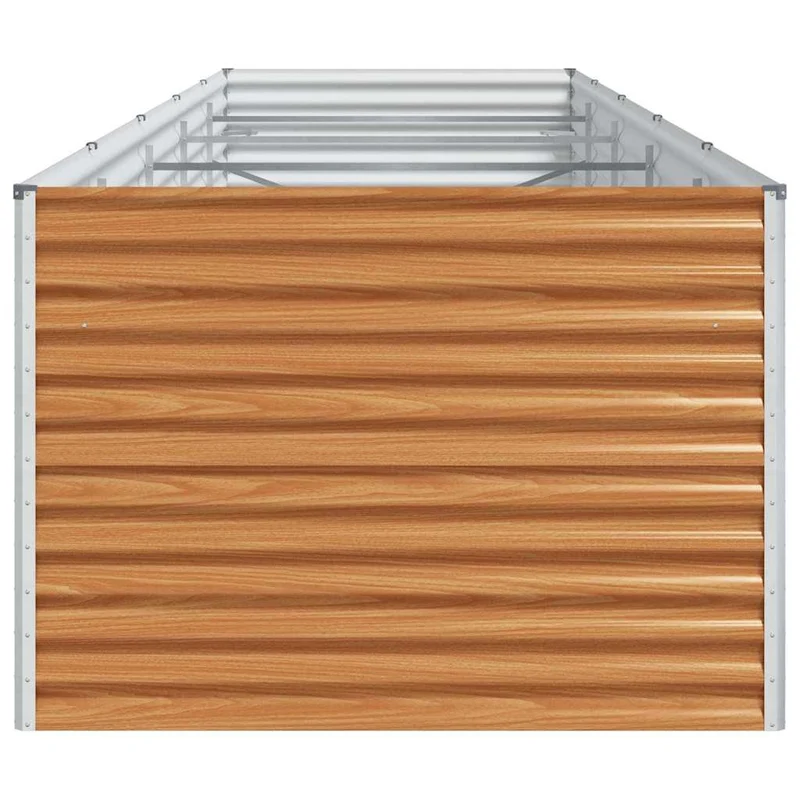 Jardinière surélevée 485 x 100 x 68 cm design industriel extérieur résistance intempéries en acier galvanisé marron clair 02_0059057