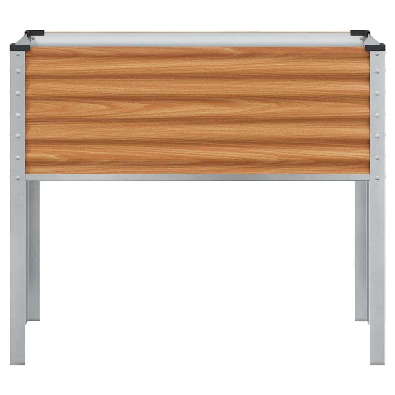 Cache-pot de jardin rectangulaire moderne 100,5 x 40,5 x 90 cm en acier galvanisé marron clair 02_0059058