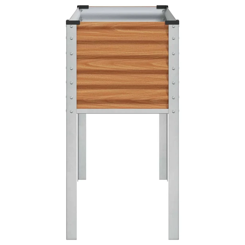Cache-pot de jardin rectangulaire moderne 100,5 x 40,5 x 90 cm en acier galvanisé marron clair 02_0059058