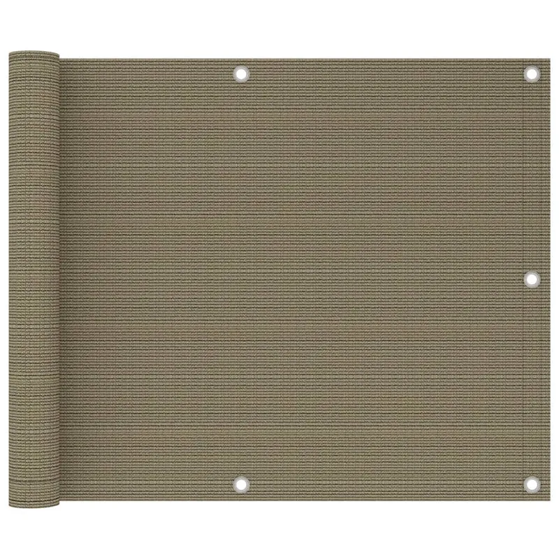 Écran de balcon brise pare vue protection confidentialité taupe 75 x 500 cm PEHD 02_0010385