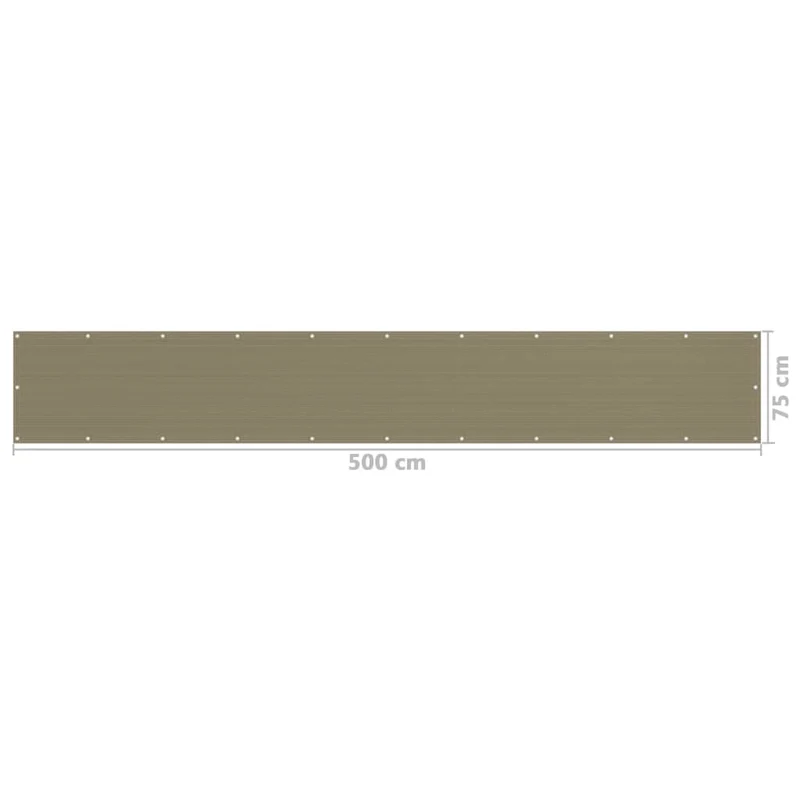 Écran de balcon brise pare vue protection confidentialité taupe 75 x 500 cm PEHD 02_0010385